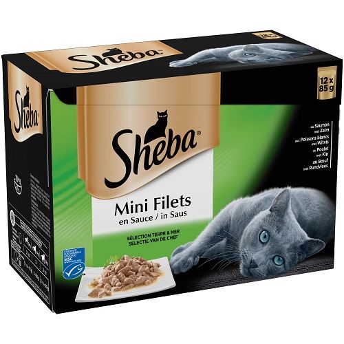 SHEBA Mini filets en sauce Terre et Mer pour chat