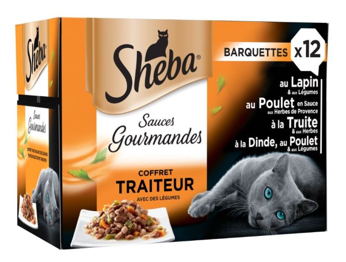 Pâtée pour chat sauces gourmandes, Sheba (12 x 85 g)