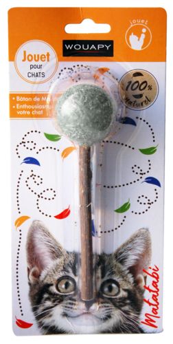 Wouapy - Jouet Chat Bâton en Matatabi et Herbe à chat l.1,5 cm