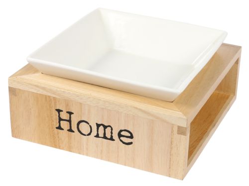 Support bol simple en bois naturel pour chien WOUAPY 20,5x10 cm