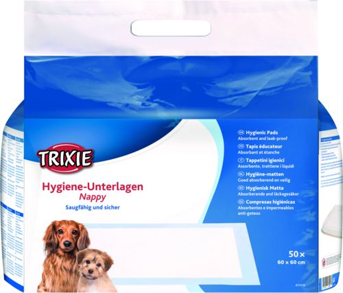 Tapis éducateur Nappy 60 × 60 cm pour chiot TRIXIE 50 pièces