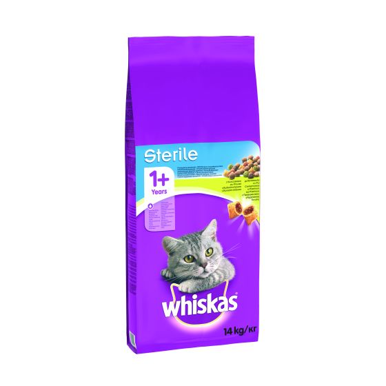 WHISKAS Croquettes chat fourrées Poulet et légumes