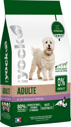 YOCK NATURE Croquettes chien sans céréales petites races à la volaille