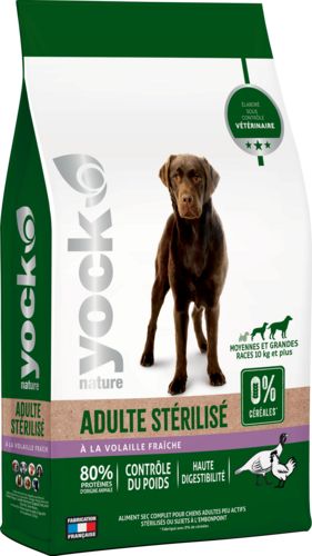 YOCK NATURE Croquettes chien sans céréales allégées moyennes et grandes races