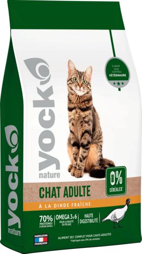 YOCK NATURE Croquettes sans céréales Chat adulte à la Dinde