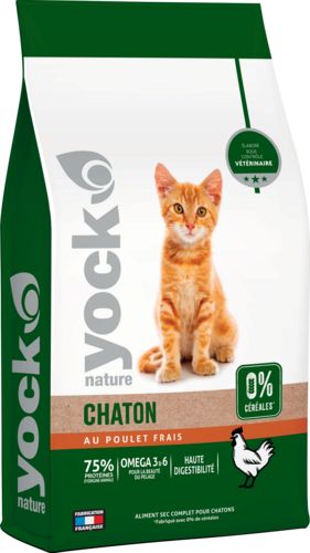 YOCK NATURE Croquettes sans céréales Chaton au poulet frais