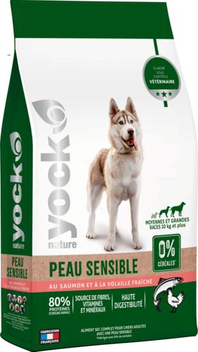 YOCK NATURE Croquettes sans céréales pour chien Peau sensible