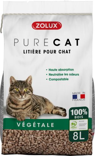 Litière purecat granulé bois pour chat ZOLUX 8 L