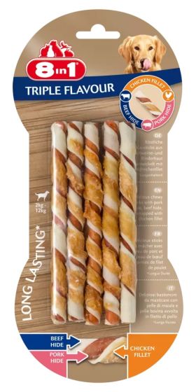 Friandises chien 8in1 Triple Flavour Twisted Sticks  ZOLUX