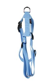 Harnais réglable nylon faux uni bleu pour chien