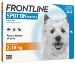 Pipettes anti-puces, tiques et poux SPOT-ON CHIEN -10 kg FRONTLINE