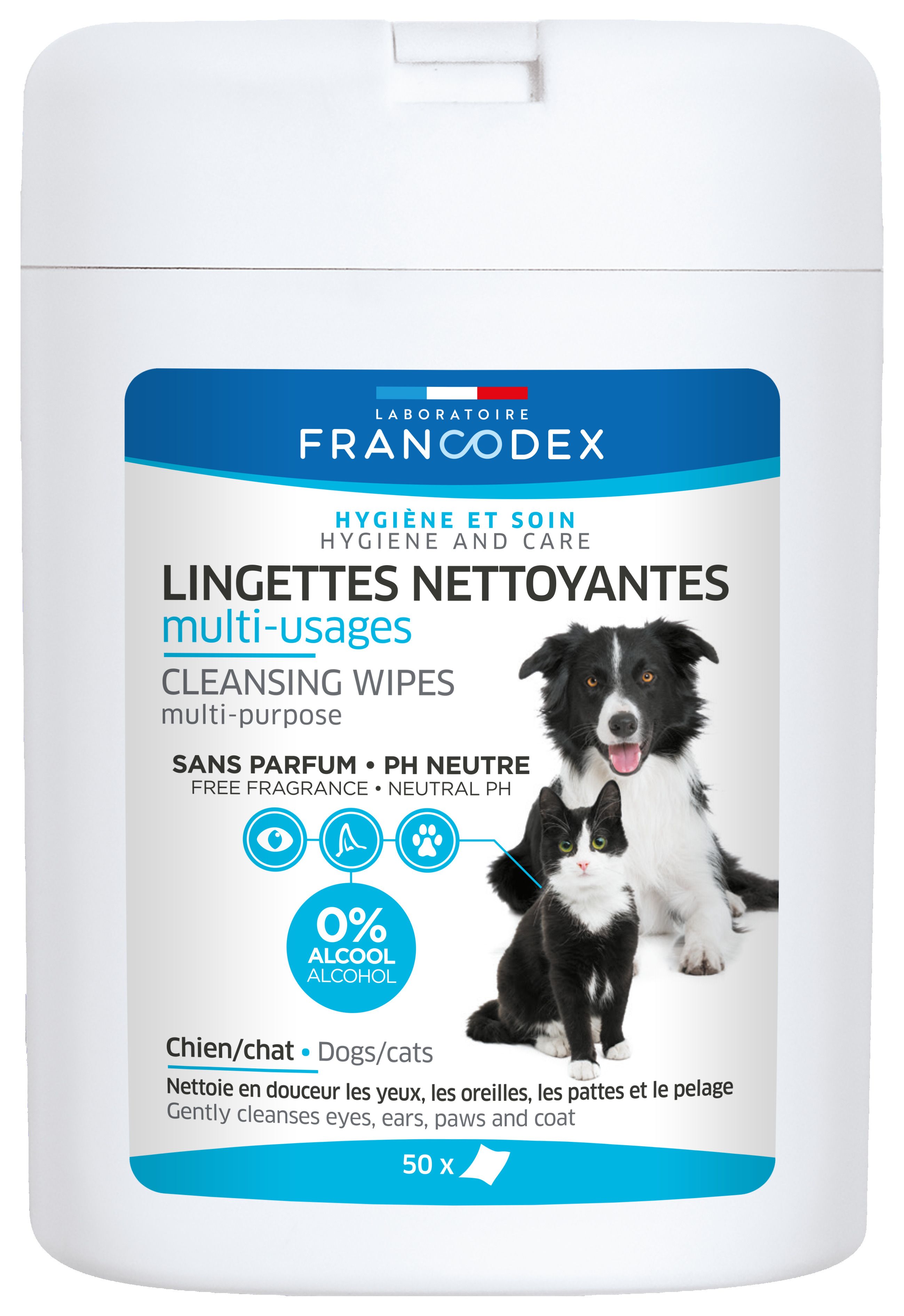 Glandex - Lingettes nettoyantes et désodorisantes pour animaux