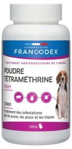 Poudre antiparasitaire Tétraméthrine pour chiens 150 gr FRANCODEX