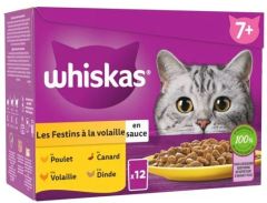 WHISKAS Sachets fraîcheur Festins à  la Volaille en sauce pour chat senior