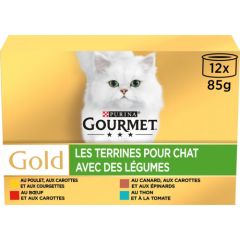 PURINA GOURMET GOLD Les terrines aux légumes Pâtée pour chat