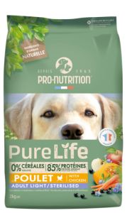 PRO-NUTRITION Flatazor Croquette sans céréales pour chien stérilisé Pure Life Light