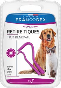 2 pinces à tiques pour chiens et chats FRANCODEX