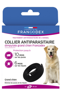 Collier antiparasitaire longue durée pour les grands chiens FRANCODEX