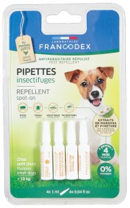 Pipettes antiparasites répulsives pour chiot et petit chien FRANCODEX
