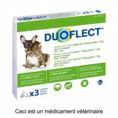 Pipettes antiparasitaires pour chien et chat de – 10 kg DUOFLECT
