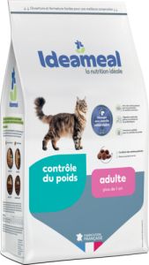 IDEAMEAL Croquettes contrôle du poids pour chat adulte 3kg