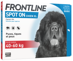 Pipettes antiparasitaire chien XL de 40 à 60 kg FRONTLINE SPOT-ON