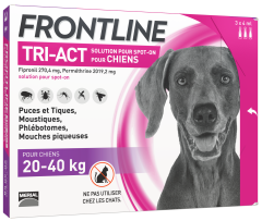 Solution antiparasitaire grand chien de 20 à 40 kg FRONTLINE TRI-ACT