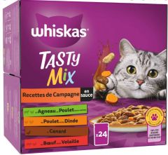 WHISKAS Tasty Mix Sachets fraîcheur Recettes de Campagne en sauce pour chat