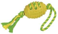 Ballon et sa corde en caoutchouc et coton 42 cm pour chien KERBL