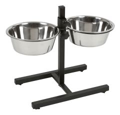 Bar à alimentation 2 gamelles de 2800 ml pour chien et chat KERBL