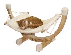 Hamac Siesta en bois et peluche douce pour chat KERBL