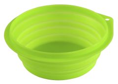 Gamelle de voyage pliable silicone vert 1 litre pour animaux KERBL