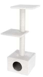 Arbre à chat Venus blanc 109 cm cabane et griffoir pour chat KERBL
