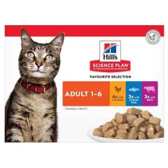 HILL’S SCIENCE PLAN Pack mixte Chat Adulte. 12x85 g.