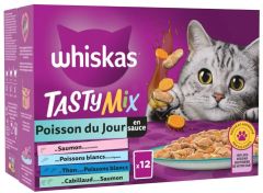 WHISKAS Tasty Mix Sachets fraîcheur Poisson du Jour en sauce pour chat