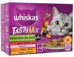 WHISKAS Tasty Mix Sachets fraîcheur sélection du Chef en sauce pour chat
