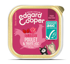 EDGARD & COOPER Barquette sans céréales poulet et truite pour Chaton