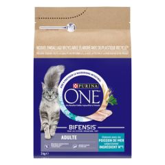 PURINA ONE Croquettes au poisson et aux céréales complètes pour chat adulte 3 kg