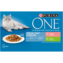 PURINA ONE Chat stérilisé ou castré. 4x85g. Sachet fraicheur pour chat adulte