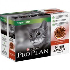 PURINA PRO PLAN Sterilised NUTRISAVOUR en Sauce au Boeuf pour chat 10 x 85 g
