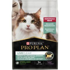 PURINA PRO PLAN Croquettes chat LIVECLEAR  Adulte Stérilisé Dinde