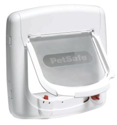 Chatière magnétique blanche Deluxe pour chat et mini chien STAYWELL