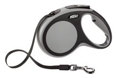Laisse grise à enrouleur avec sangle pour chien FLEXI NEW COMFORT