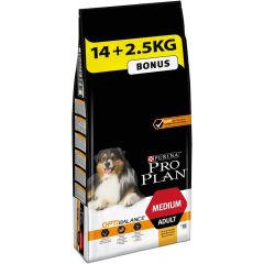 PURINA PRO PLAN Croquettes pour chien Medium Adult OPTIBALANCE. 14 + 2,5Kg 
