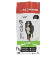 YOCK NUTRITION Croquettes chien grandes races de +25 kg Adulte 15+3 Kg Gratuits