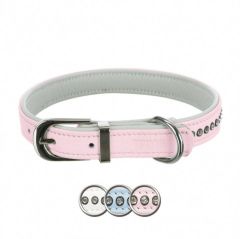 Collier Active Comfort avec strass en cuir rose pour chien TRIXIE