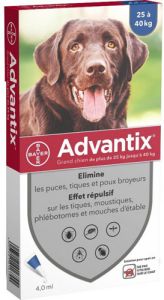 Pipettes antiparasitaires chien de grande taille 25 à 40 kg  ADVANTIX
