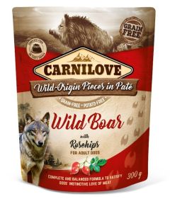 CARNILOVE Pâtée pour chien adulte sanglier sauvage et baies eglantiers