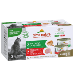 ALMO NATURE Hfc Natural Made In Italy Grain Free Dinde Grillée et Jambon Fromage