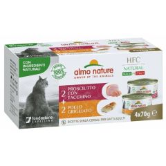 ALMO NATURE Hfc Natural Made In Italy Grain Free Jambon Dinde et Poulet Grillé Chat